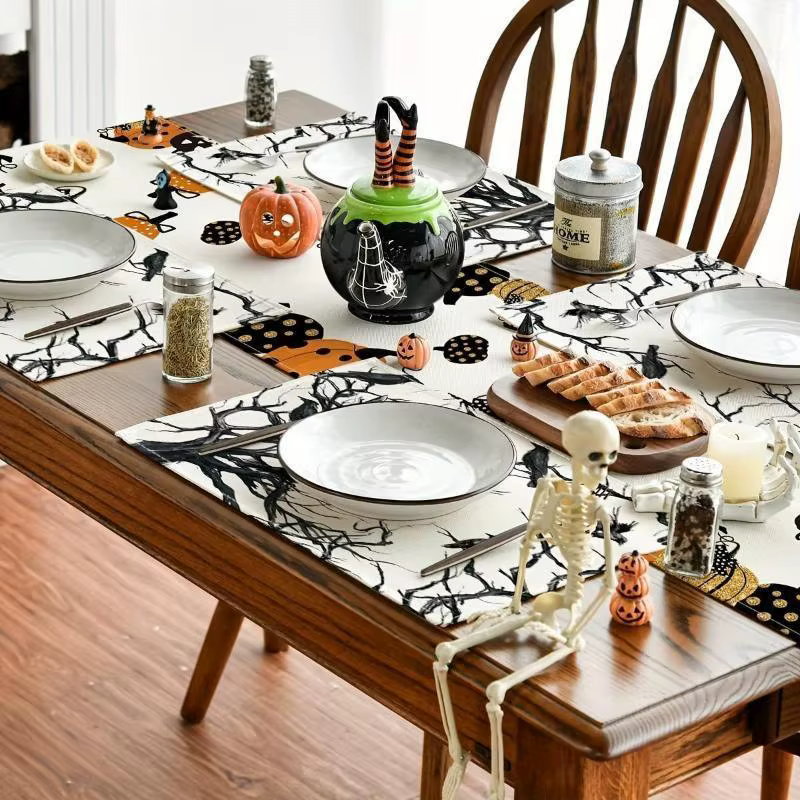 Manteles individuales Halloween con diseño de cuervo – festivo - imagen 2