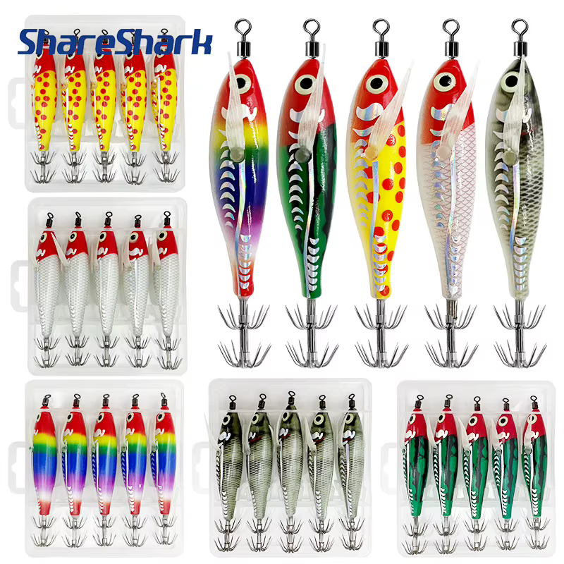 ShareShark Señuelo luminoso de gamba para calamar con potera
