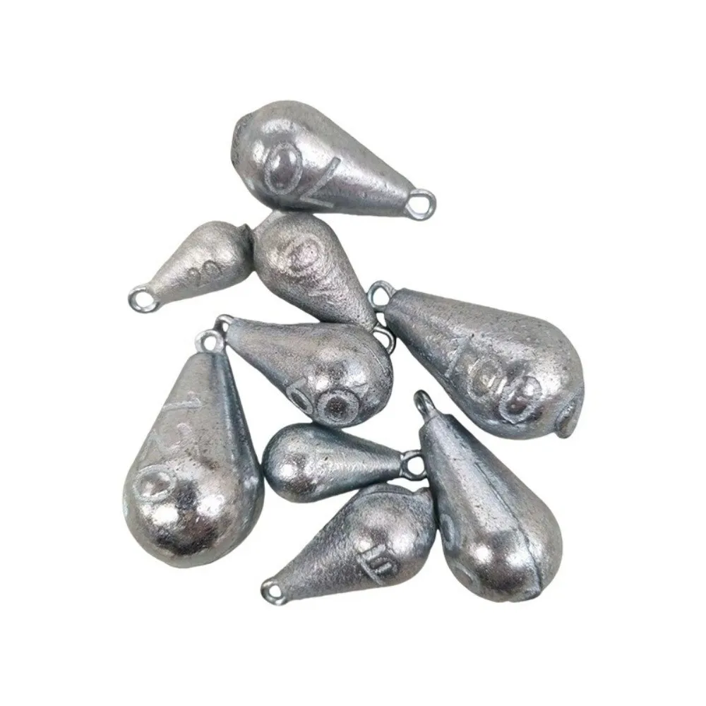 Plomos de pesca galvanizados lágrima con anilla para anzuelo - imagen 2