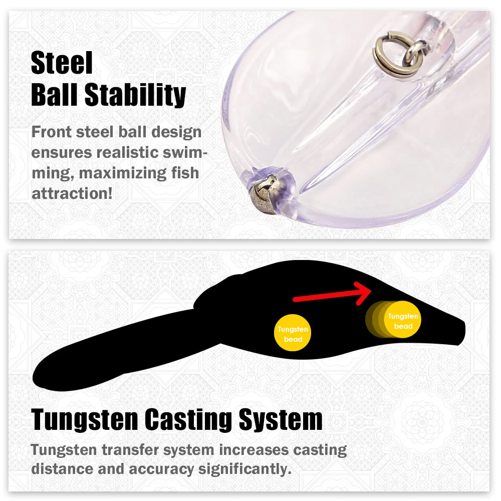 B&U Crankbait Deep Diving UV con tungsteno para lucio y zander - imagen 2