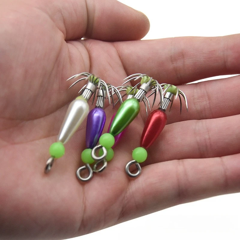 Anzuelo de tubo con luz para pesca nocturna