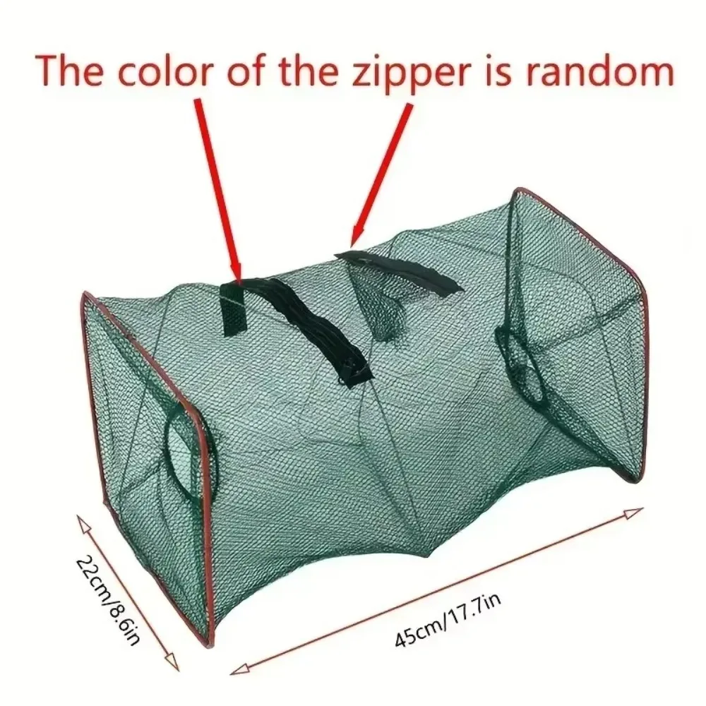 Trampa para peces rectangular portátil de malla de nailon plegable