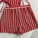 Bikini vintage de punto a rayas con lazo para mujer - imagen 3