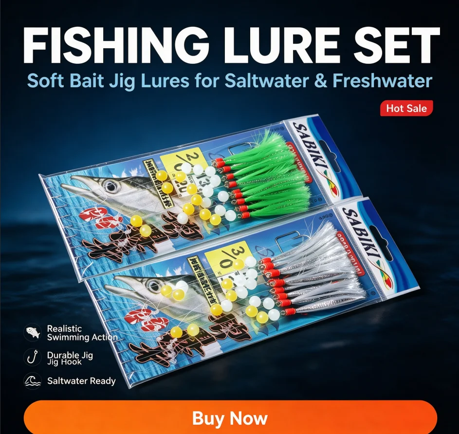 Anzuelos luminosos para pesca en agua salada de costa con púas - imagen 2