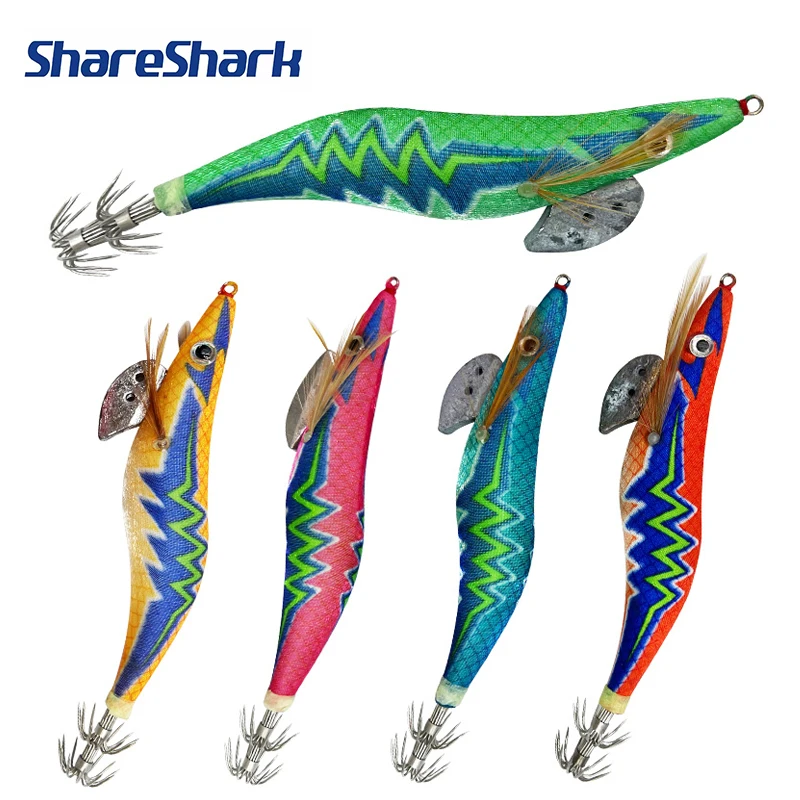 ShareShark Señuelo pinza de madera con plomada camarón-calamar