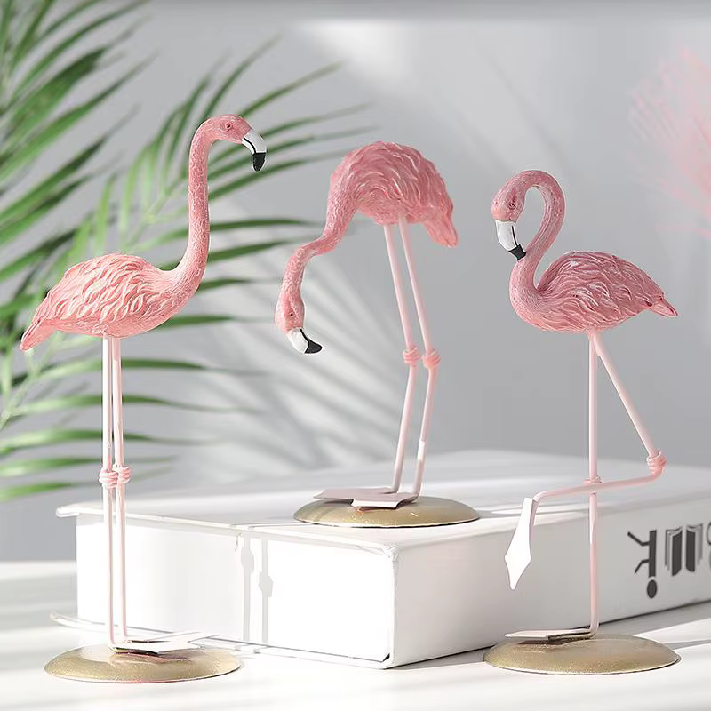Figuras de pesca en resina para escritorio y hogar – flamenco
