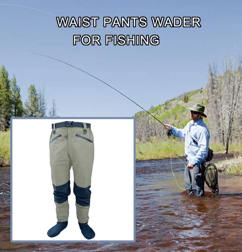 Pantalones impermeables de cintura alta para hombre, para pesca con mosca, comodidad y durabilidad, G4 Pro con cinturón para vadear para viaje