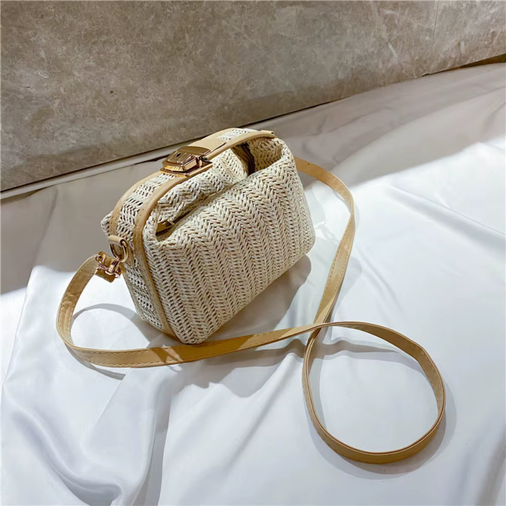 Bolso Bandolera de Paja Tejida Bohemio con Correa de Hombro - imagen 5