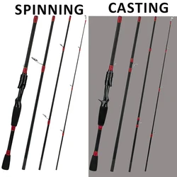 Caña de carbono mini para spinning y baitcasting, acción rápida M