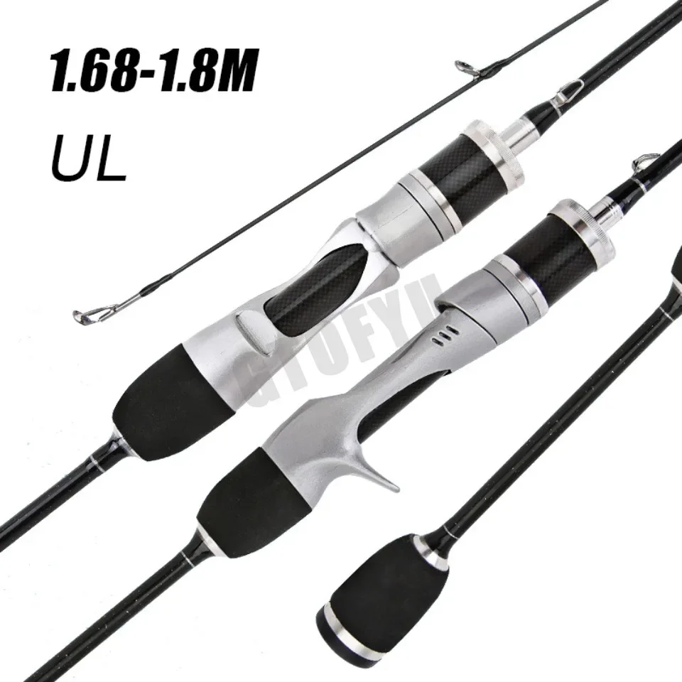 Canna ultraligera de fibra de carbono vista lateral