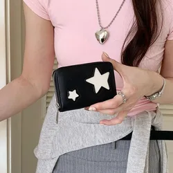 Cartera corta Silver Star gran capacidad con cremallera PU y ranuras