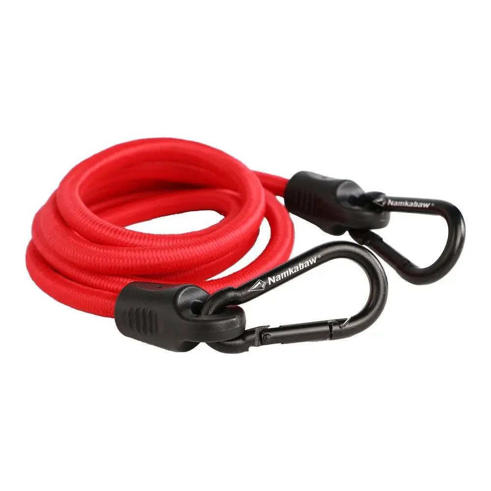 Cuerda elástica roja con mosquetón negro