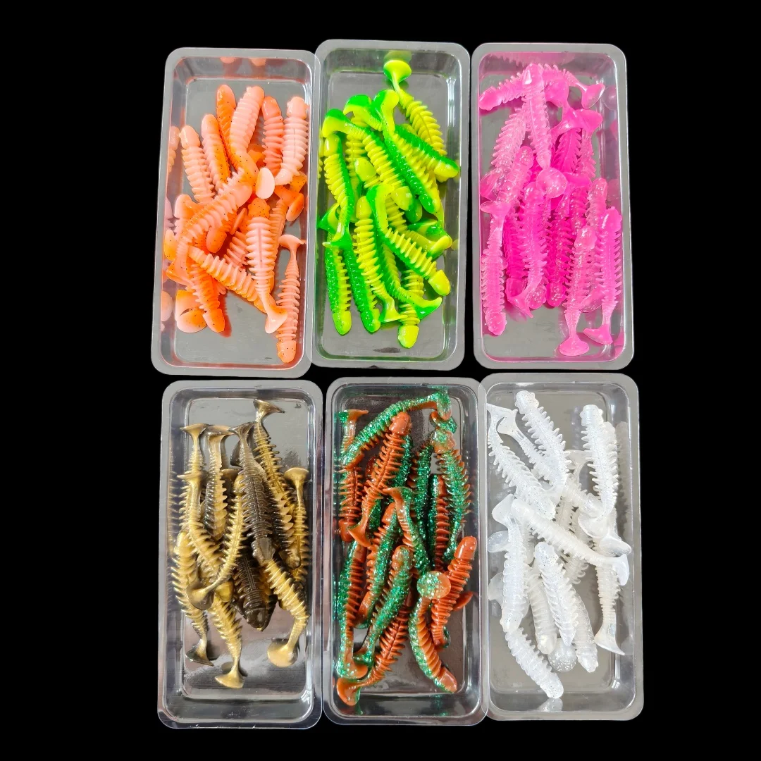 Swolfy vinilo paddle tail reverse con costillas mandarín para lubina - imagen 3