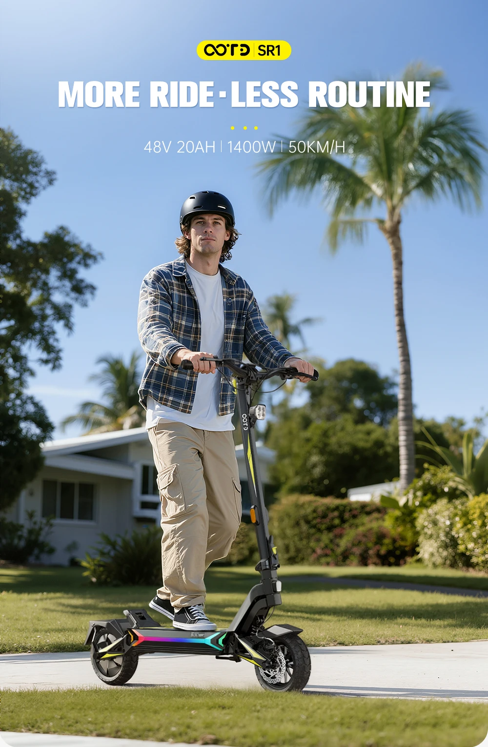 Scooter eléctrico OOTD SR1 en uso urbano