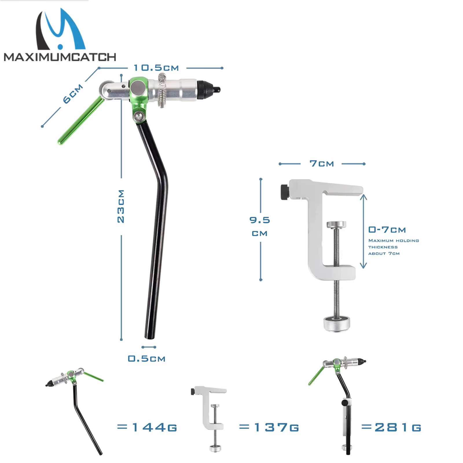 Tornillo de banco para atar moscas Maxcatch TVC – Aluminio anodizado - imagen 4