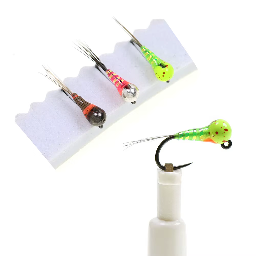 Bimoo Ninfas de Tungsteno con Bead Head – Epoxi Luminoso para Trucha - imagen 5