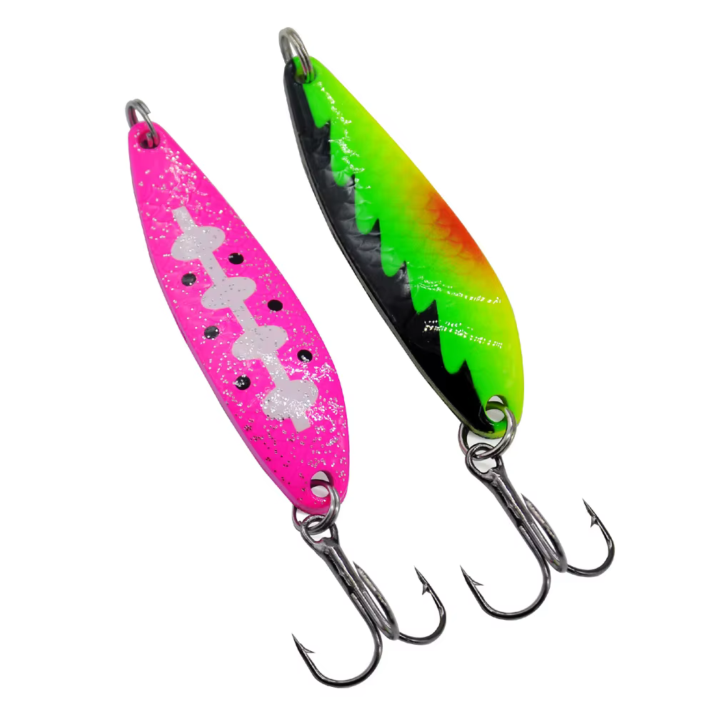 Cuchara curva con lentejuelas giratorias - Señuelo metálico para pesca - imagen 2