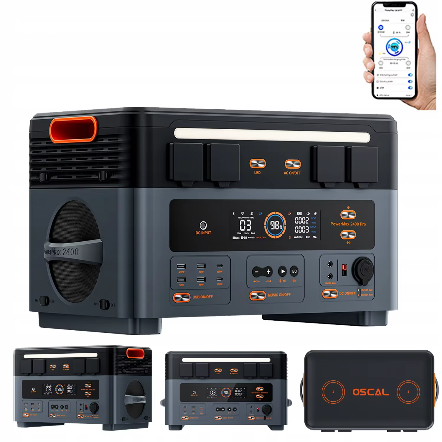 Oscal PowerMax2400 Pro - Estación de energía 2016Wh LiFePO4