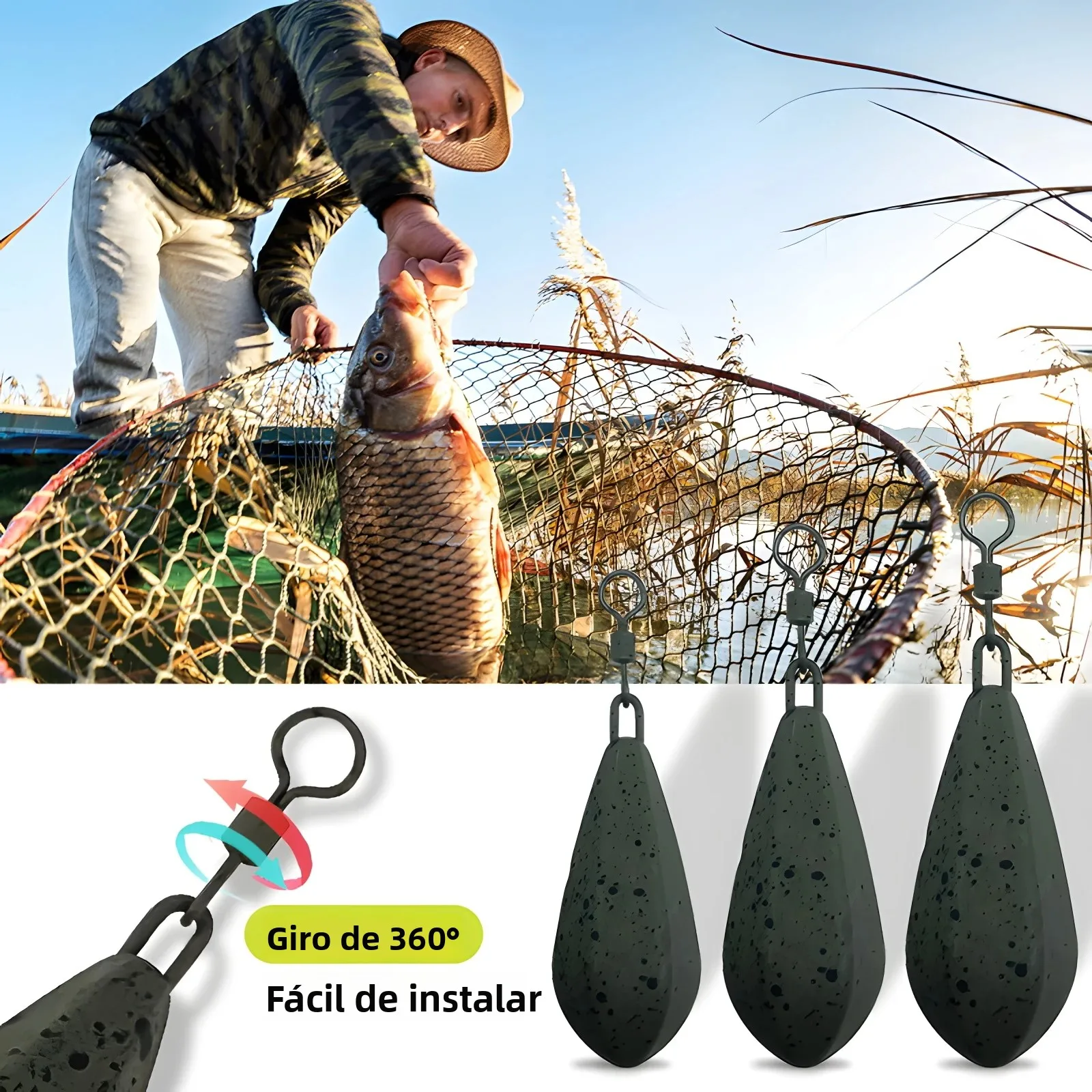 Pesas para carpa de plomo antióxido – para agua dulce y salada - imagen 4