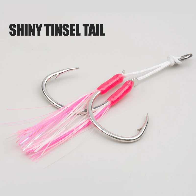 Anzuelos Jig Doble Púas UV – Acero carbono para pesca lenta - imagen 5