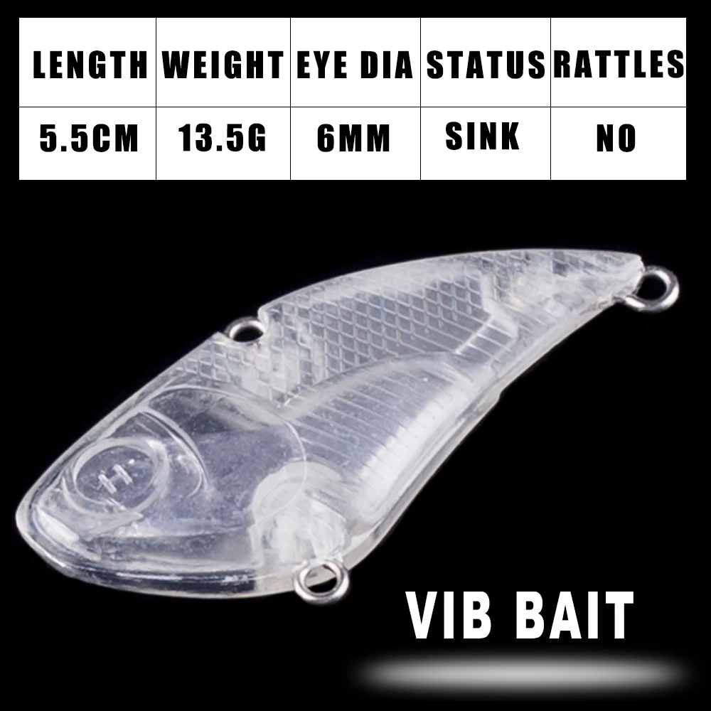 Crankbait en blanco VIB Dr.Holife, cebo duro sin pintar sin labios - imagen 3