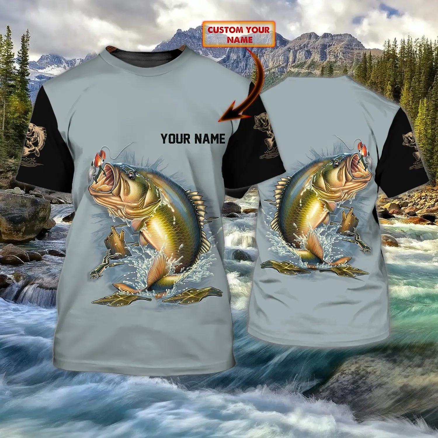 Camiseta Walleye Fishing personalizada 3D de verano para hombre - imagen 3