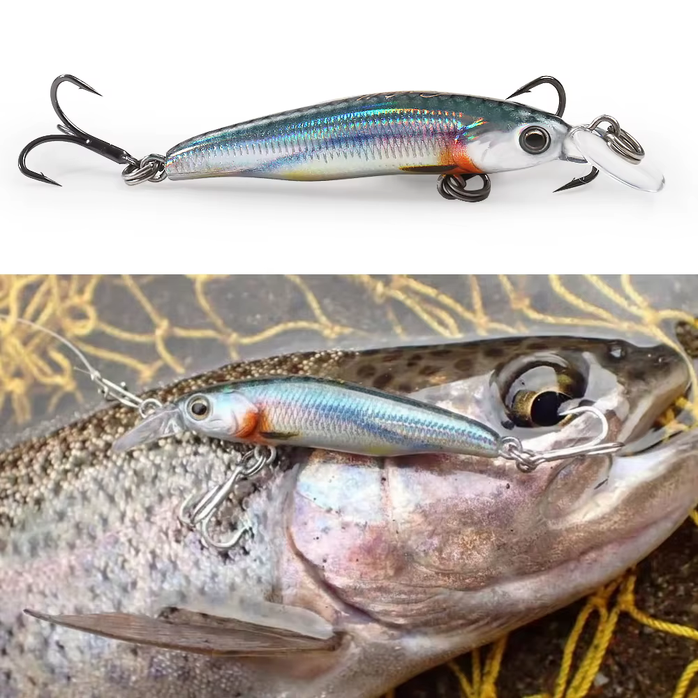 Señuelo Minnow con Ojos 3D y Anzuelos Triples para Lubina y Trucha - imagen 2