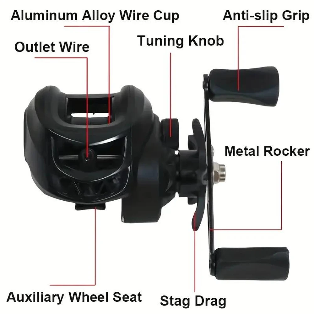Carrete Baitcasting ultraligero CNC freno magnético agua salada - imagen 2