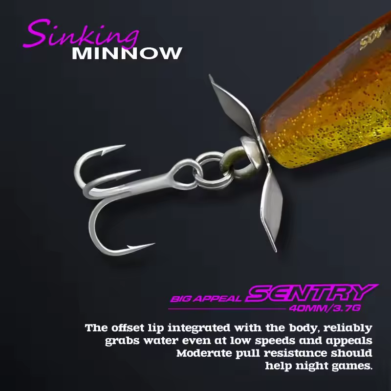 TSURINOYA Propeller Minnow – Señuelo hundible con cola giratoria - imagen 3