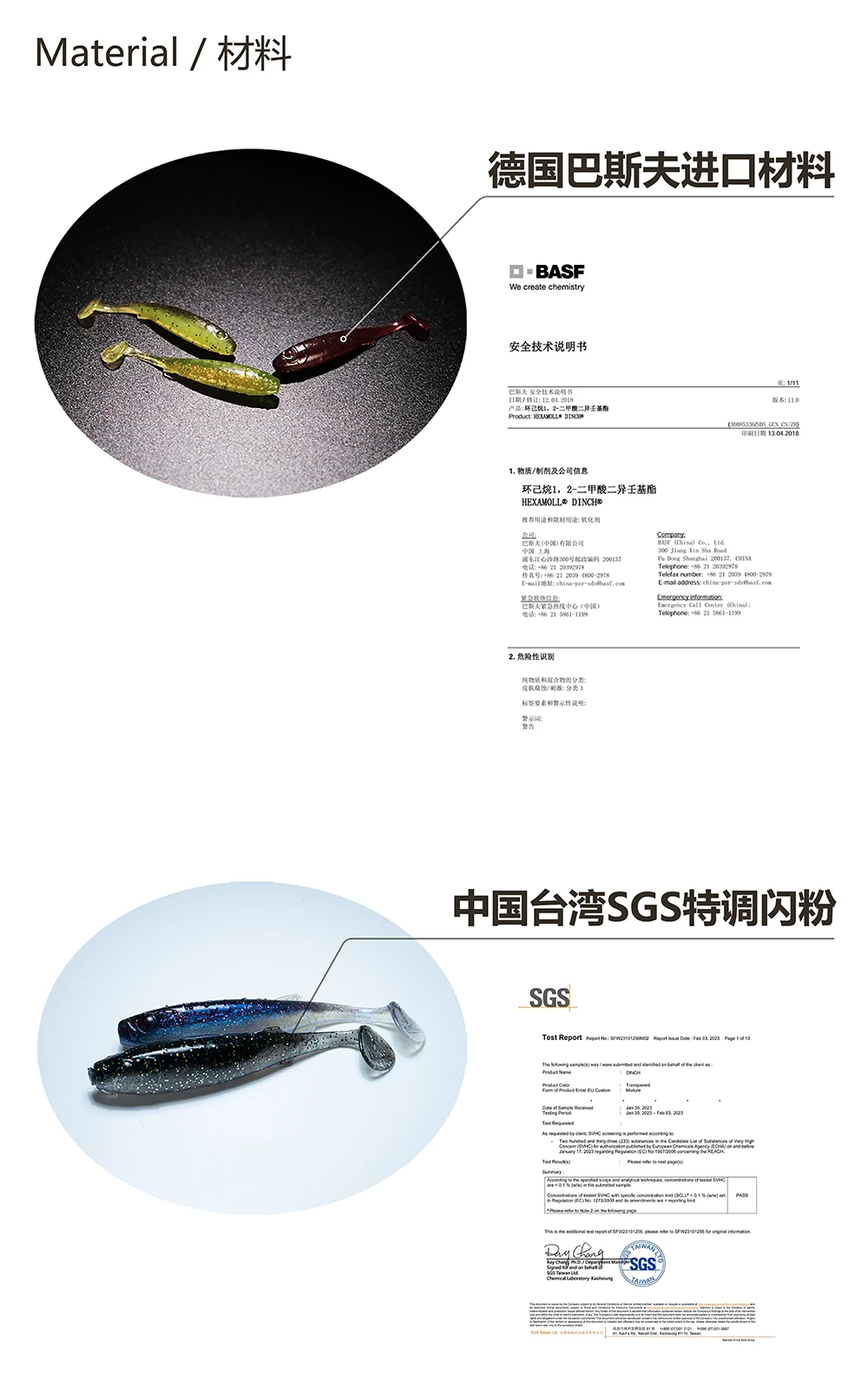 Diferentes tallas de swimbait para seleccionar