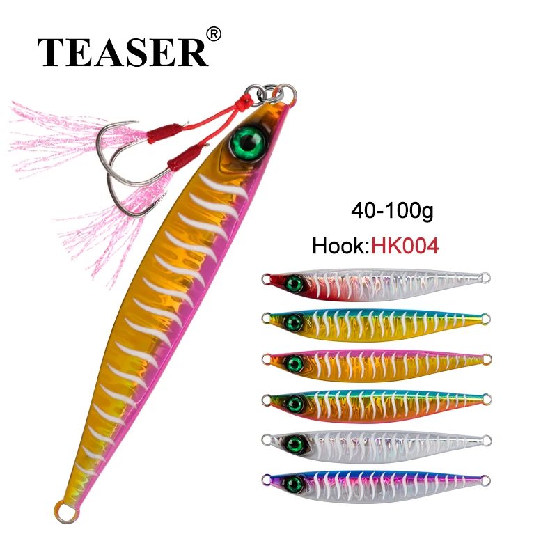 TEASER J100 Jigging plano sardina brillo para agua salada metal - imagen 3