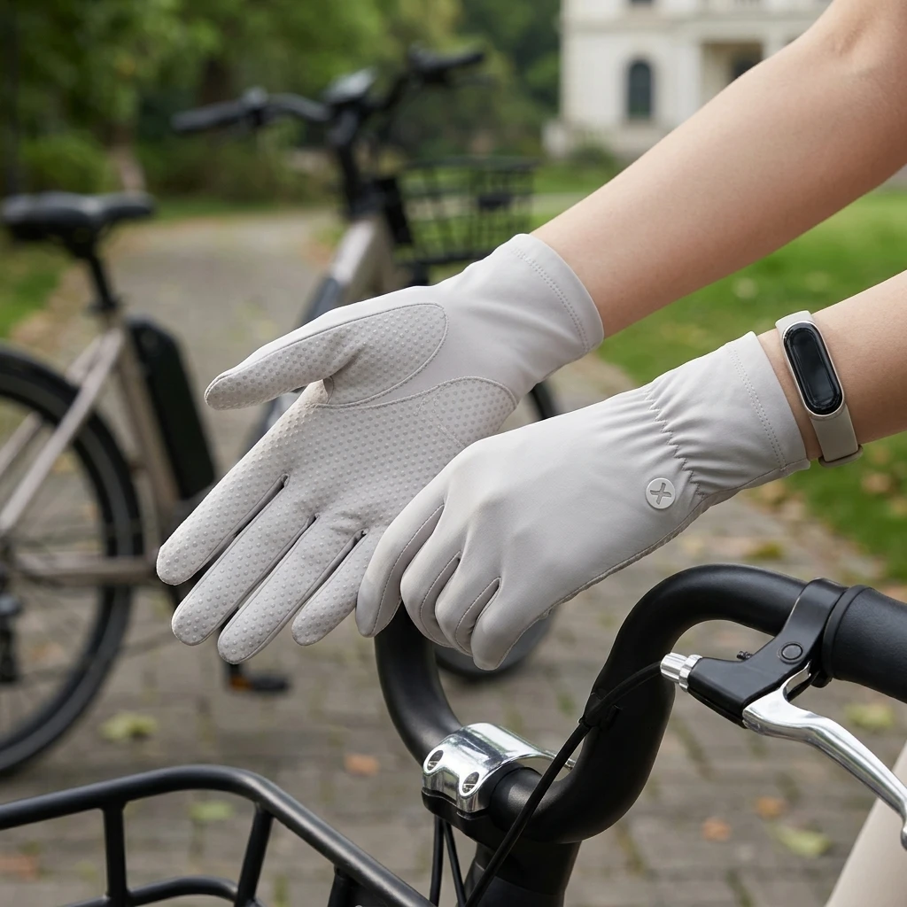 Guantes de ciclismo sin dedos Ice Silk UPF 50+ pantalla táctil - imagen 2