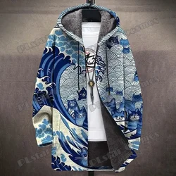 Catch The Blue Wave Abrigo largo con capucha 3D de invierno