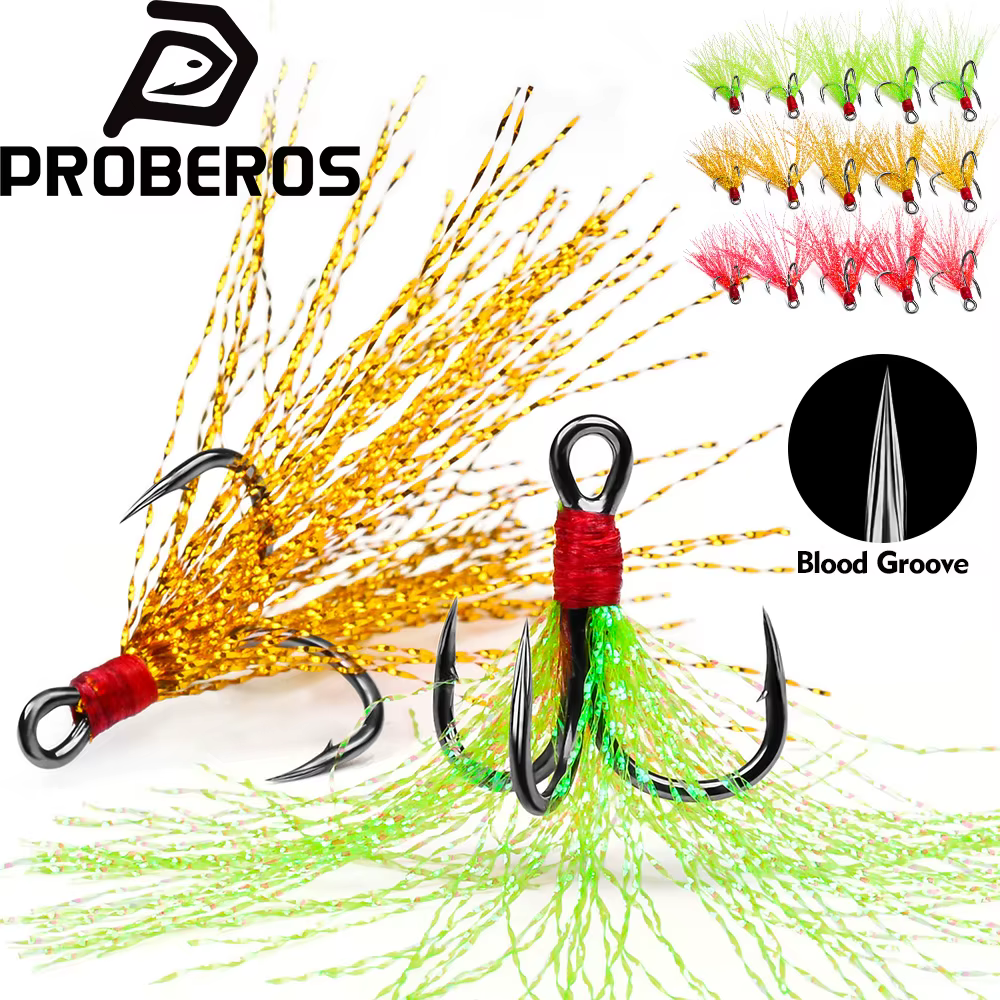 Anzuelos Triples Proberos con Pelo de Zorro – Aparejos para Pesca - imagen 2