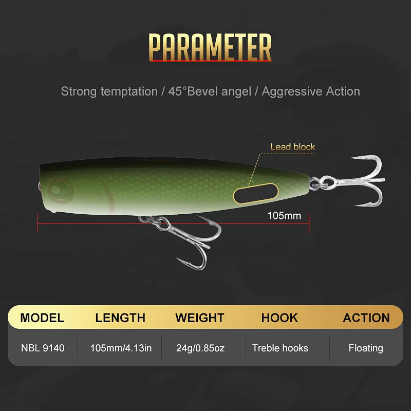 Noeby Popper flotante con ojos 3D para pesca en superficie - imagen 4