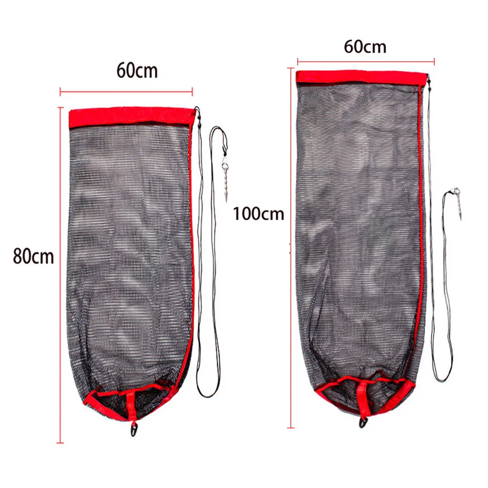 Bolsa de malla con boca ideal para pesca y transporte