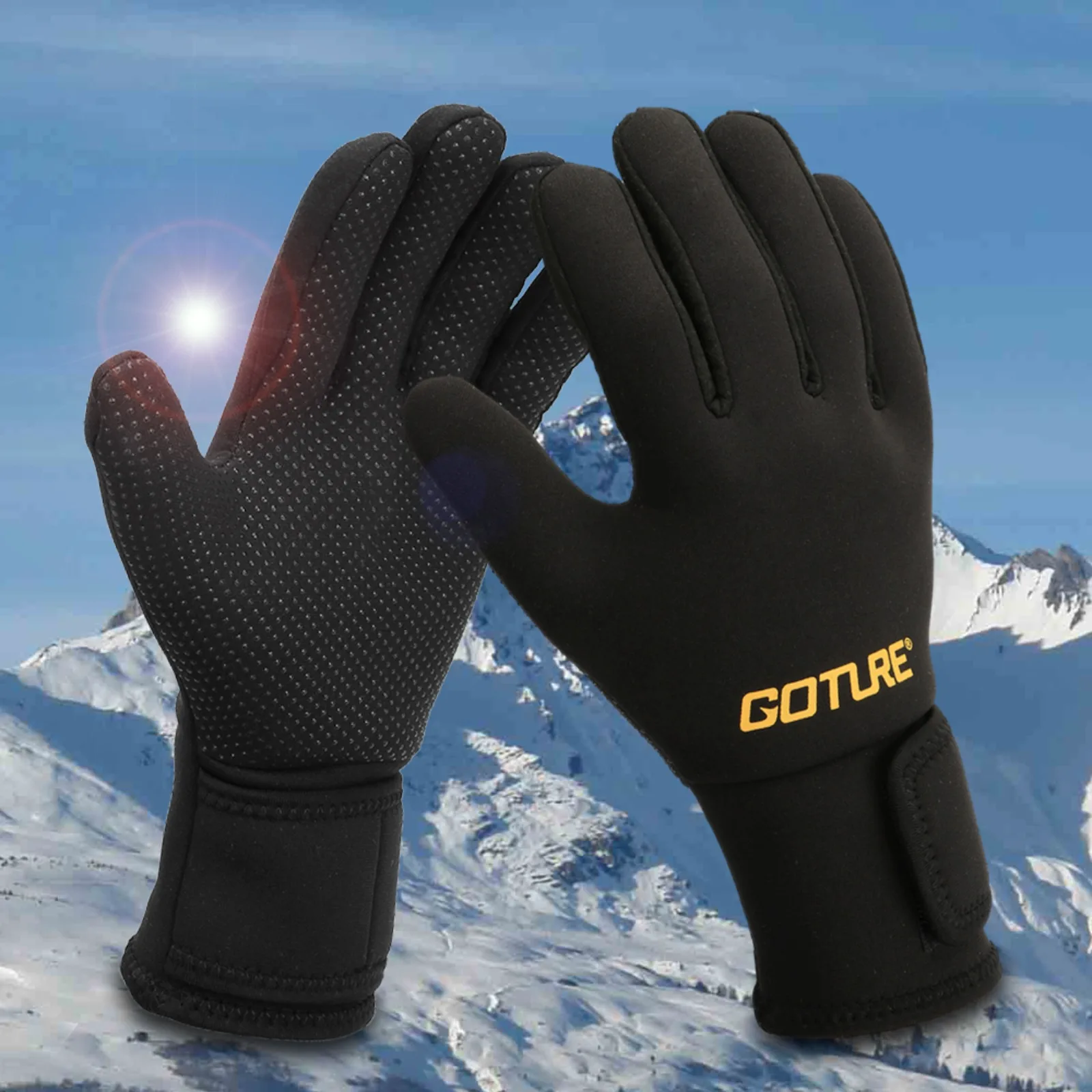 Goture Guantes de Pesca Neopreno Impermeables Antideslizantes - imagen 2