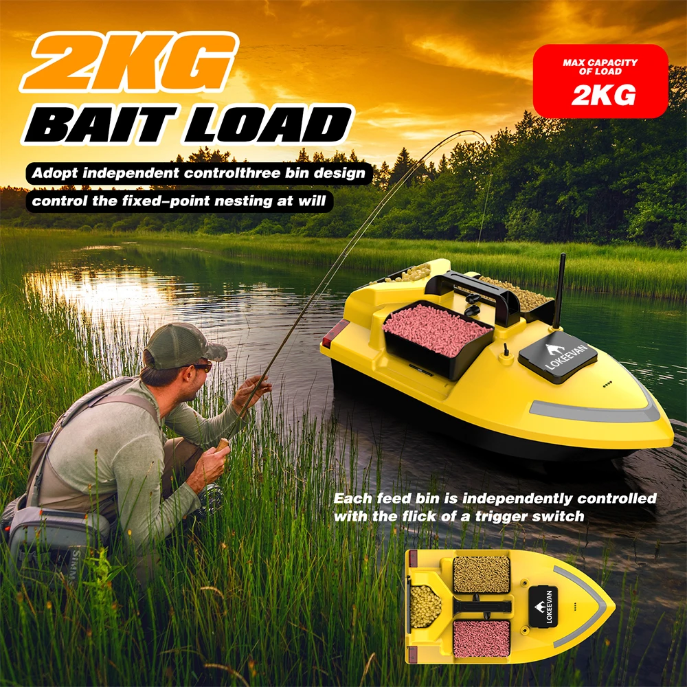 Barco cebador con GPS LOKEEVAN – Tanques de alimento y retorno a casa - imagen 3