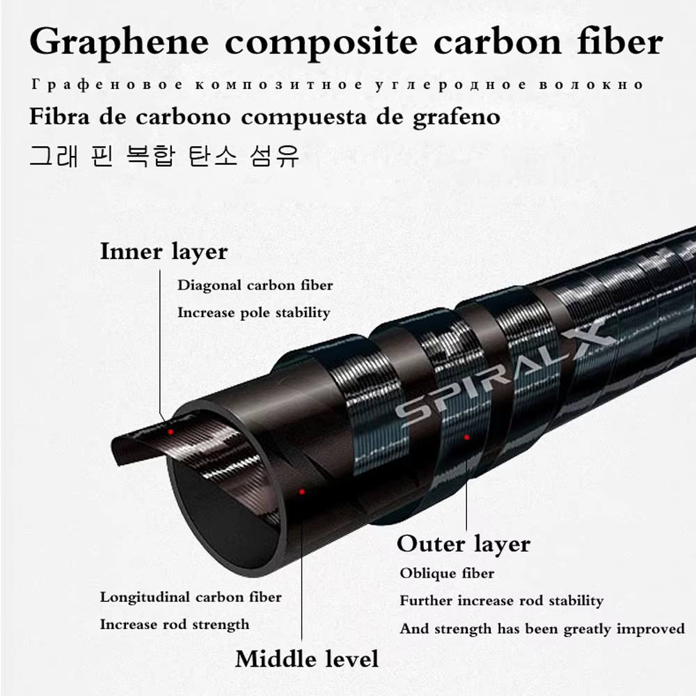 Caña Telescópica Ultraligera Fibra de Carbono 28MH para Pescar - imagen 4
