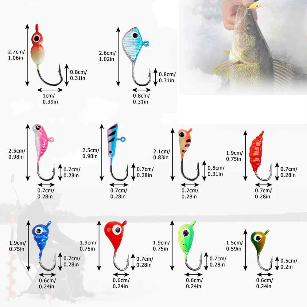 Anzuelos luminosos con cabeza plomada – Señuelos para pesca en hielo - imagen 2
