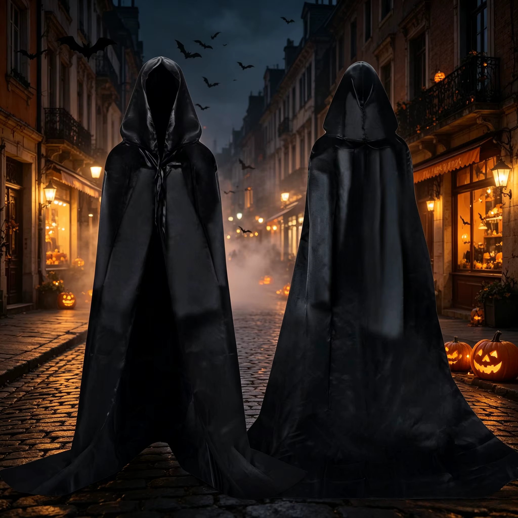 Capa Negra con Capucha para Halloween – Túnica Gótica de Diablo - imagen 5
