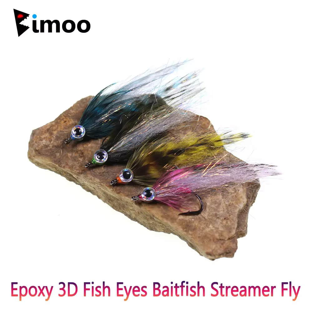 Bimoo 1 Epoxi 3D ojos de pez Señuelo minnow streamer para pesca