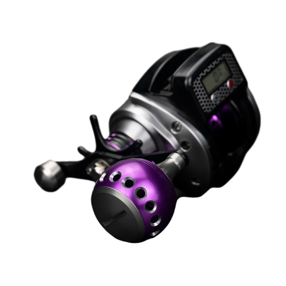 Carrete baitcasting de metal con pantalla digital para carpa