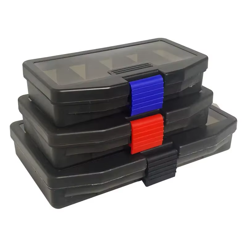 BURLE Señuelo de vinilo gris y anzuelos - Caja de almacenamiento