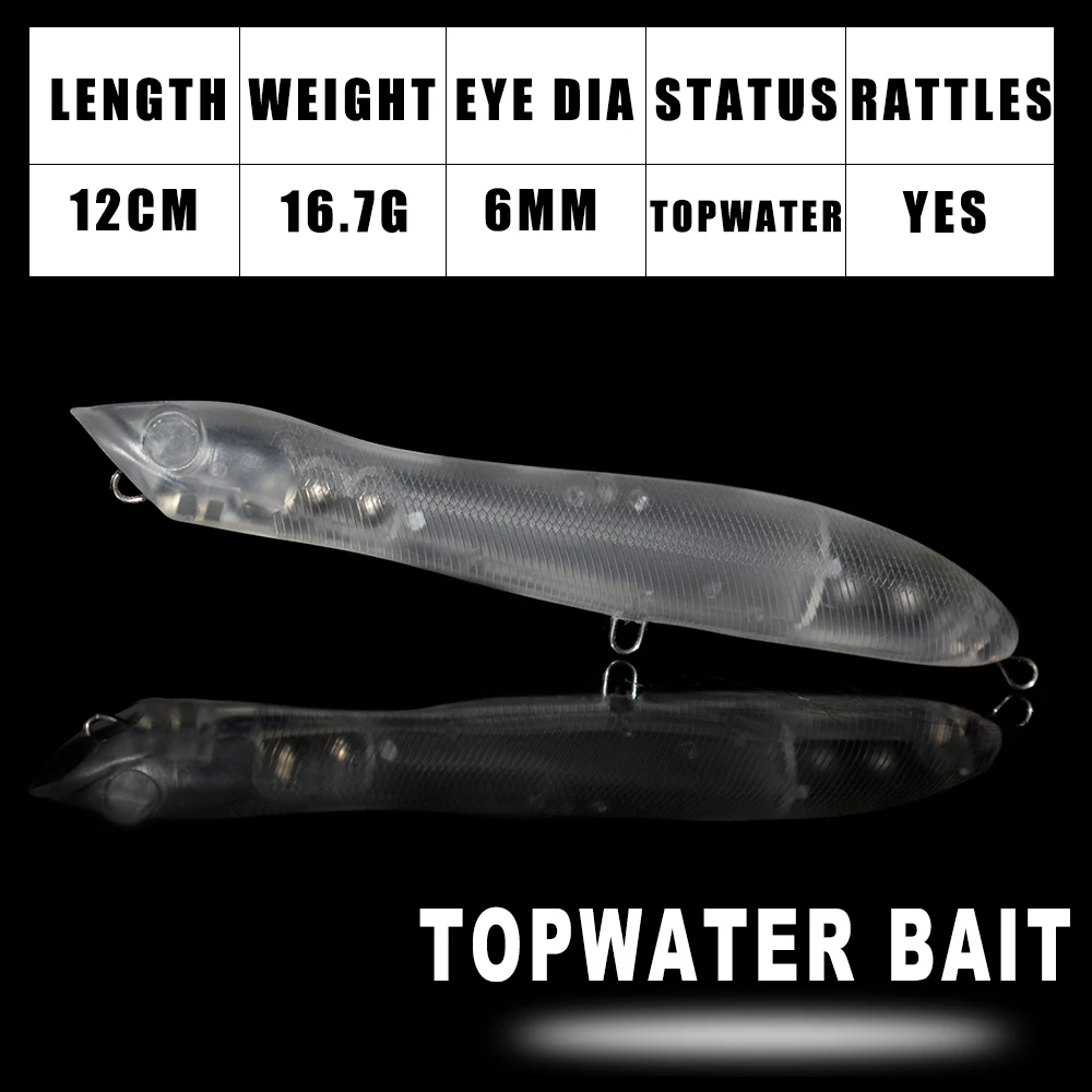Dr.Holife señuelo Topwater sonajeros sin pintar cebo duro DIY