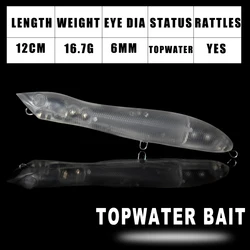 Dr.Holife señuelo Topwater sonajeros sin pintar cebo duro DIY