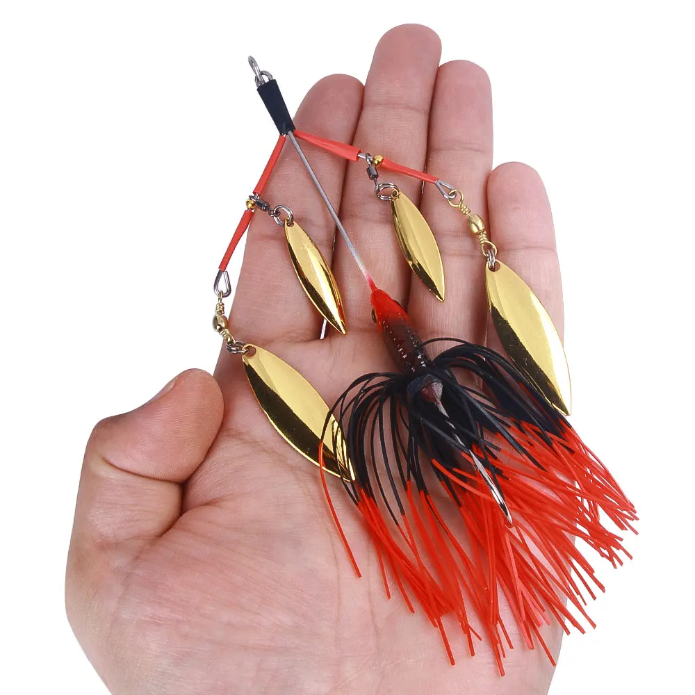 Spinnerbait con palas de willow en acción