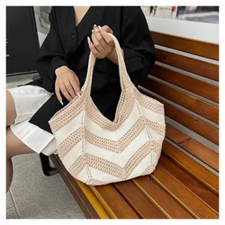 Bolso de playa bohemio tejido a mano de gran capacidad