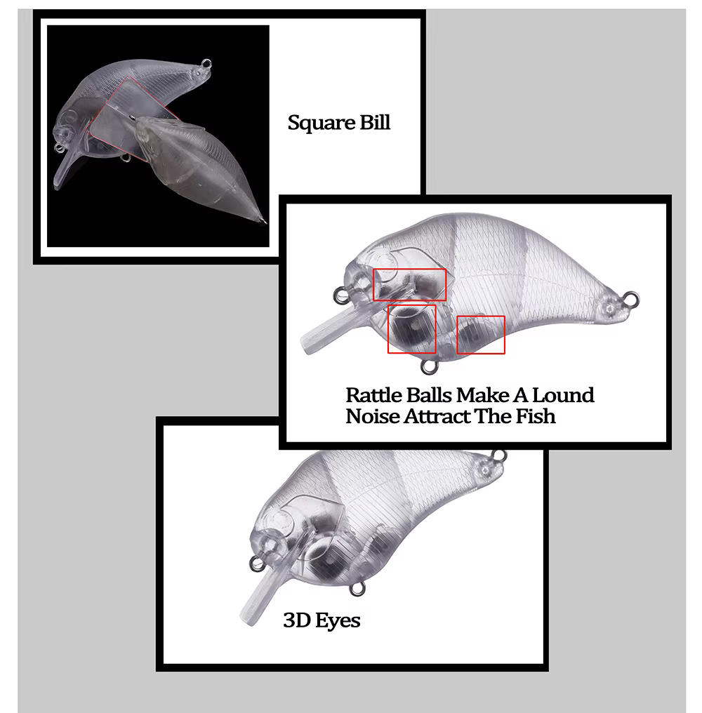 Chan's Huang Square Crankbait – Señuelo flotante cuadrado - imagen 4