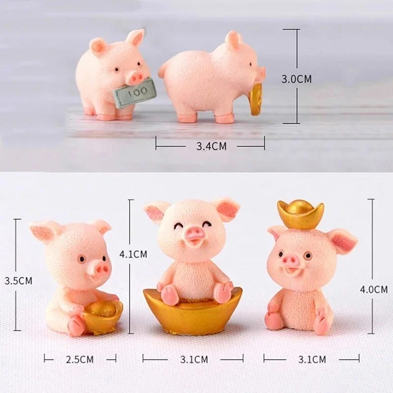 Figura resina kawaii de cerditos para micro paisajes y bonsáis - imagen 2